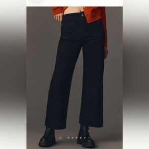 Collette High Rise Crop Wide Leg Jean by Maeve (Black Saggita, 25)